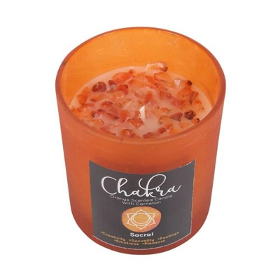 Sacral Chakra Orange Crystal Chip Candle Sacral Chakra Orange Crystal Chip Candle