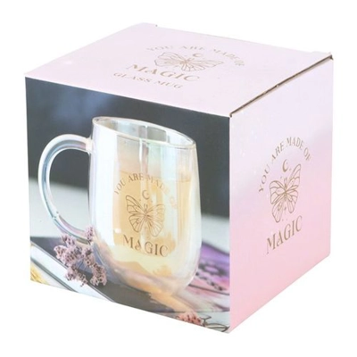 You Are Made of Magic Iridescent Double Walled Glass Mug You Are Made of Magic Iridescent Double Walled Glass Mug
