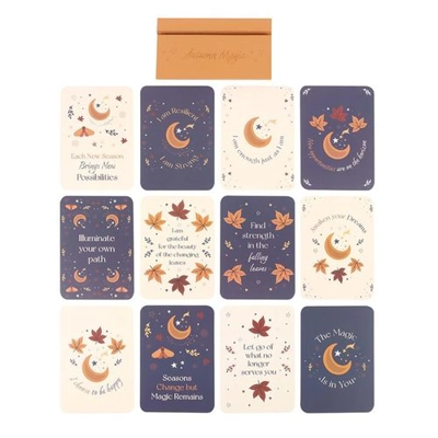 Autumn Magic Affirmation Cards with Wooden Stand Autumn Magic Affirmation Cards with Wooden Stand