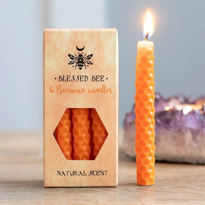 Set of 6 Orange Beeswax Spell Candles Set of 6 Orange Beeswax Spell Candles