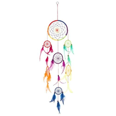 90cm Multi Rainbow Dreamcatcher 90cm Multi Rainbow Dreamcatcher
