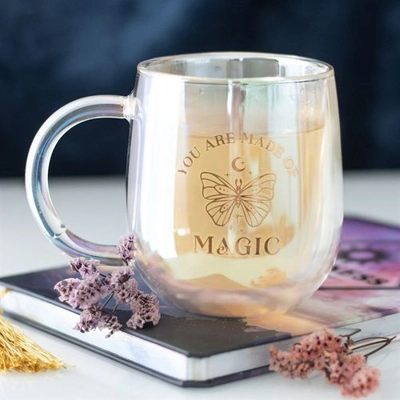 You Are Made of Magic Iridescent Double Walled Glass Mug You Are Made of Magic Iridescent Double Walled Glass Mug