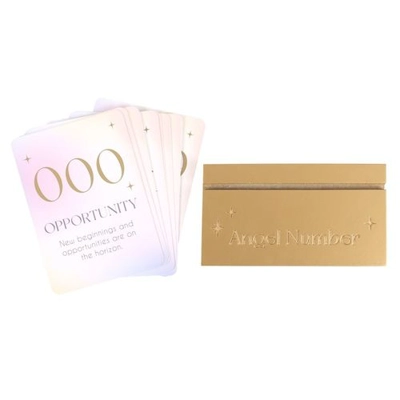 Angel Number Affirmation Cards with Wooden Stand Angel Number Affirmation Cards with Wooden Stand