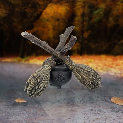 Broomstick Crystal Ball Holder 17cm Broomstick Crystal Ball Holder 17cm