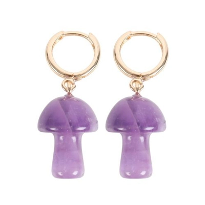 Amethyst Crystal Mushroom Earrings Amethyst Crystal Mushroom Earrings