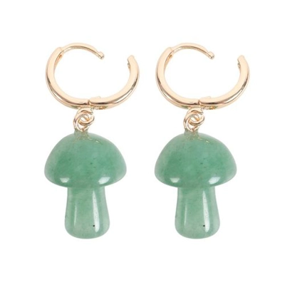Aventurine Crystal Mushroom Earrings