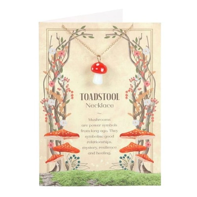 Toadstool Charm Necklace Card Toadstool Charm Necklace Card