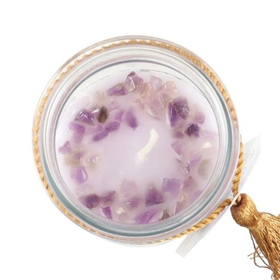 Blackberry Tube Candle with Amethyst Crystals Blackberry Tube Candle with Amethyst Crystals