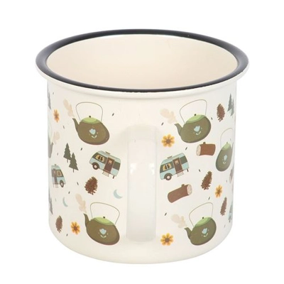 Camping Print Enamel Mug Camping Print Enamel Mug