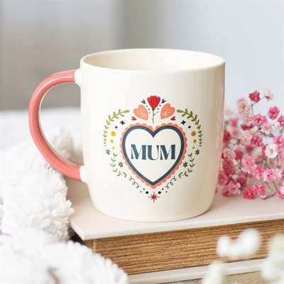 Mum Folk Heart Mug Mum Folk Heart Mug