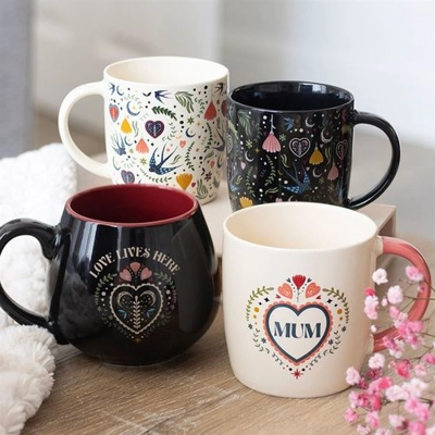 Cream Midnight Bloom Print Mug Cream Midnight Bloom Print Mug