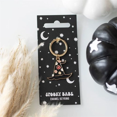 Spooky Babe Witch Hat Keyring