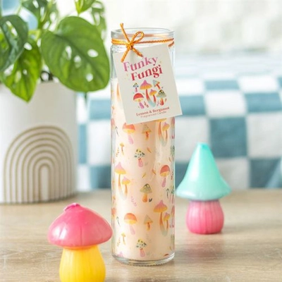 Funky Fungi Mushroom Print Tube Candle Funky Fungi Mushroom Print Tube Candle