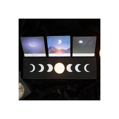 Black Moon Phase Tarot Card Stand Tealight Holder Black Moon Phase Tarot Card Stand Tealight Holder