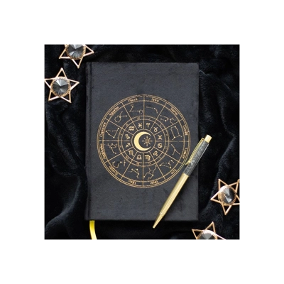 Astrology Wheel Journal with Black Obsidian Pen Astrology Wheel Journal with Black Obsidian Pen