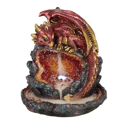 Red Dragon Backflow Incense Burner with Light Red Dragon Backflow Incense Burner with Light