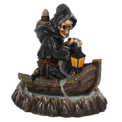 Grim Reaper Boat Backflow Incense Burner Grim Reaper Boat Backflow Incense Burner