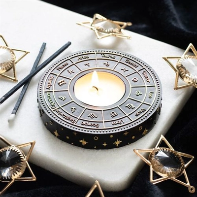 Astrology Wheel Tealight Candle Holder Astrology Wheel Tealight Candle Holder
