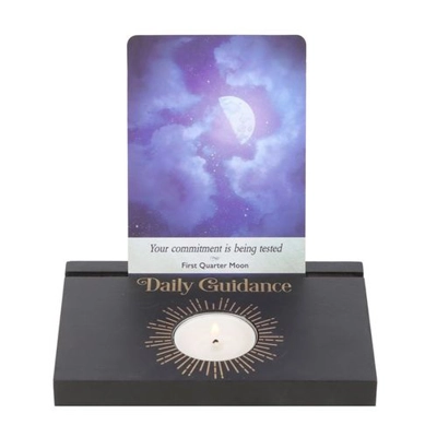 Black Daily Guidance Tarot Card Stand Tealight Holder Black Daily Guidance Tarot Card Stand Tealight Holder