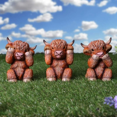 Three Wise Highland Cows 9.6cm Three Wise Highland Cows 9.6cm