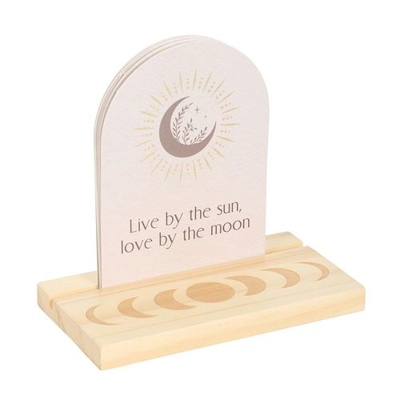 Luna Moth Affirmation Cards with Wooden Stand Luna Moth Affirmation Cards with Wooden Stand