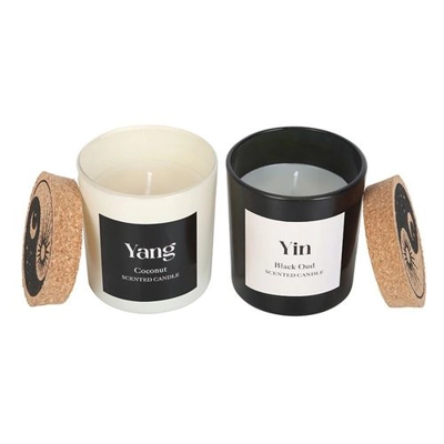 Set of 2 Yin Yang Black Oud and Coconut Candles Set of 2 Yin Yang Black Oud and Coconut Candles
