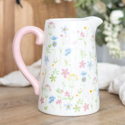 Floral Print Ceramic Flower Jug Floral Print Ceramic Flower Jug
