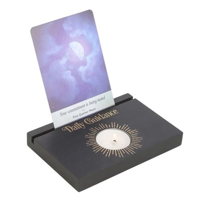 Black Daily Guidance Tarot Card Stand Tealight Holder Black Daily Guidance Tarot Card Stand Tealight Holder