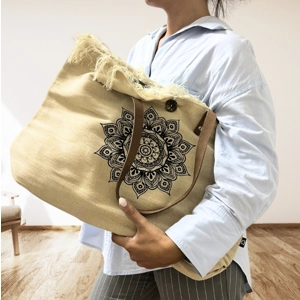 Natural Tote Bag Leathe..
