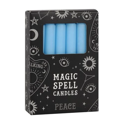 Set of 12 Light Blue 'Peace' Spell Candles Set of 12 Light Blue 'Peace' Spell Candles