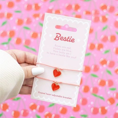 Pair of Besties Enamel Heart Charm Bracelets Pair of Besties Enamel Heart Charm Bracelets