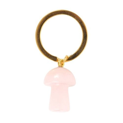 Rose Quartz Crystal Mushroom Keyring Rose Quartz Crystal Mushroom Keyring