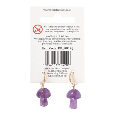 Amethyst Crystal Mushroom Earrings Amethyst Crystal Mushroom Earrings
