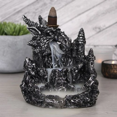 Silver Dragon Backflow Incense Burner With Light Silver Dragon Backflow Incense Burner With Light