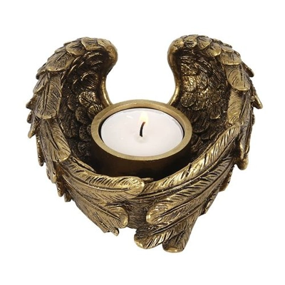 Antique Gold Angel Wing Tealight Candle Holder Antique Gold Angel Wing Tealight Candle Holder