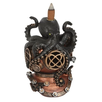 Kraken on Diver's Helmet Backflow Incense Burner Kraken on Diver's Helmet Backflow Incense Burner