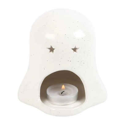 Ghost Shaped Tealight Candle Holder with Pumpkin