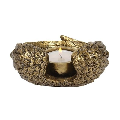 Antique Gold Angel Wing Tealight Candle Holder Antique Gold Angel Wing Tealight Candle Holder