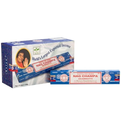 Set of 12 Packets of Nagchampa Incense Sticks by Satya Set of 12 Packets of Nagchampa Incense Sticks by Satya