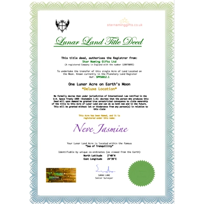 Extra Copy of Your Star Deed / Lunar Deed / Mars Deed Extra Copy of Your Star Deed / Lunar Deed / Mars Deed