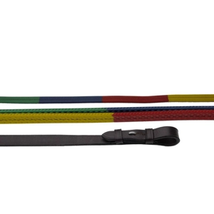 Multicoloured Leather Rubber Reins