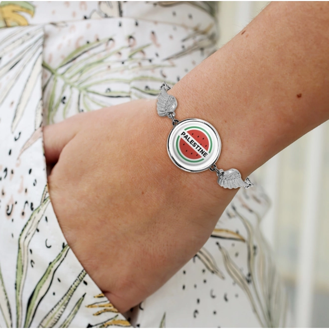 Additional Image for Round Palestine Angel Wings Bracelet