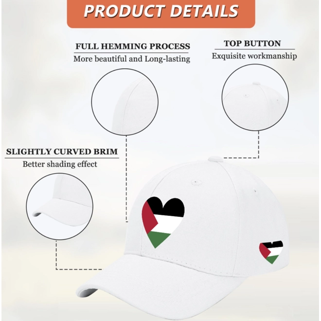 Additional Image for Palestine Flag Cap Love Heart