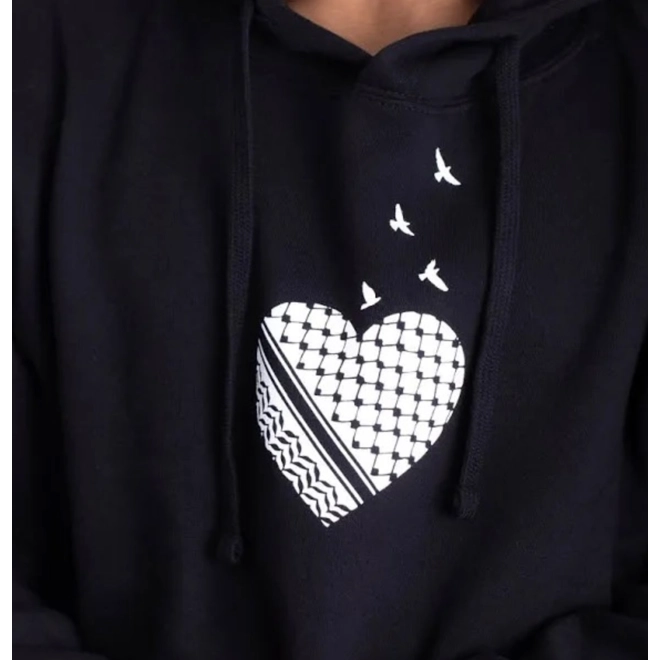 Additional Image for Palestine Love Heart Keffiyeh Hoodie
