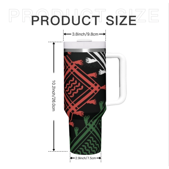 Additional Image for Palestine Keffiyeh Tumblr Stainless Steel