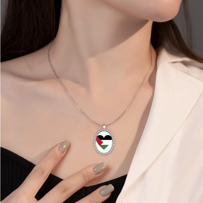 Additional Image for Palestine themed necklace