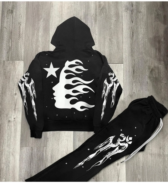 Hellstar Graphic Pullover Hoodie Tracksuit & Flared Sweatpants