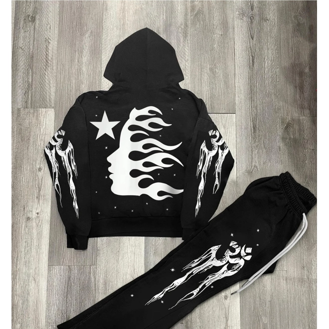 product Image for Hellstar Graphic Pullover Hoodie Tracksuit & Flared Sweatpants