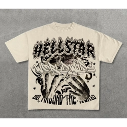 Vintage Hellstar Worldwide Print Graphic Cotton T-Shirt