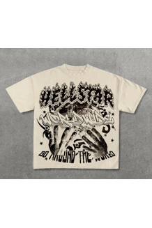 Vintage Hellstar Worldwide Print Graphic Cotton T-Shirt